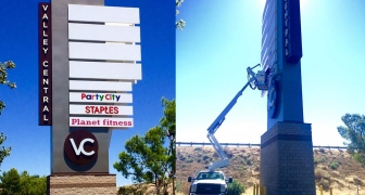 Planet Fitness pylon sign in Lancaster Ca